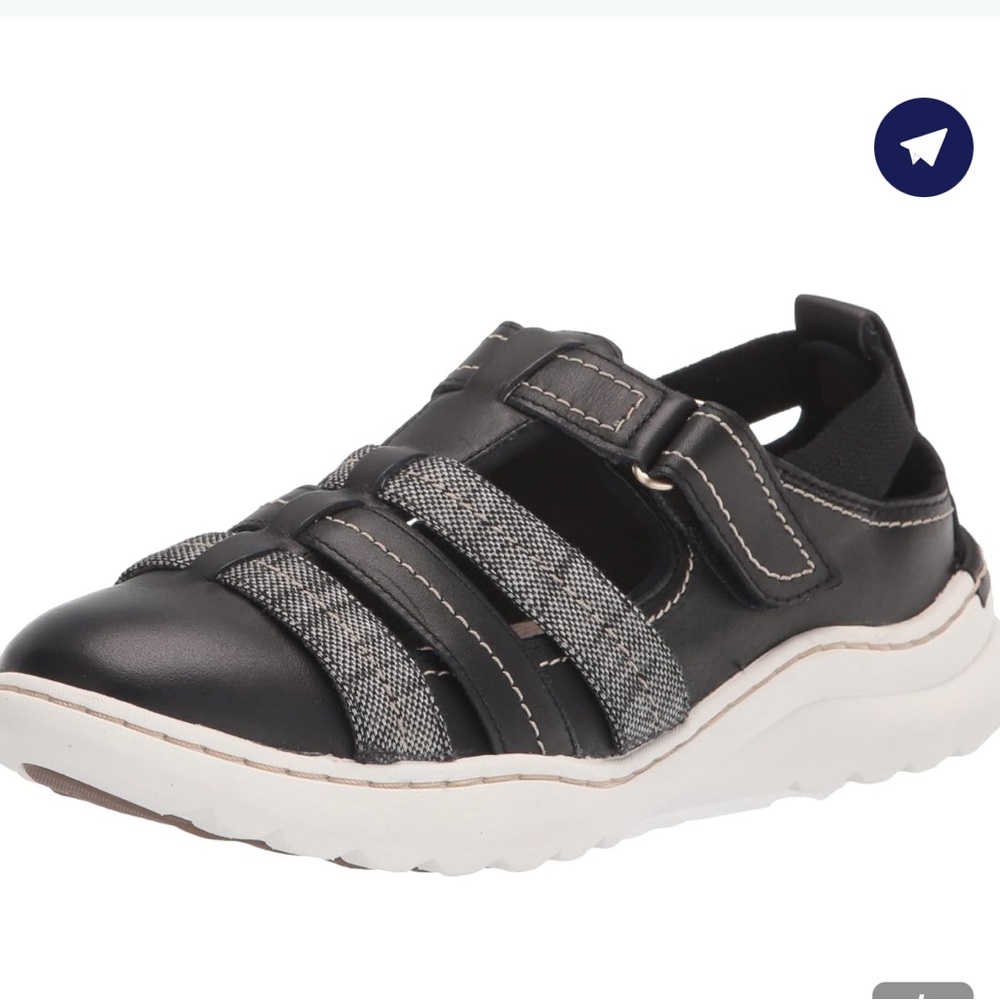 Clarks Black and Gray Women's Fisherman Sandal